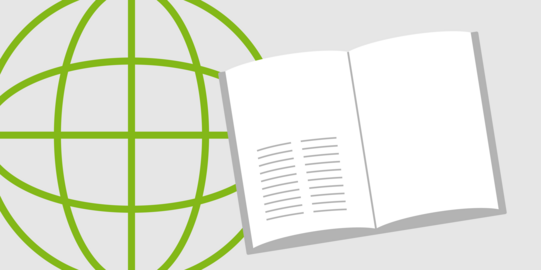 News-Icon Book and Globe Icon of the globe with a opened book